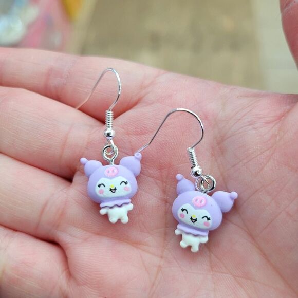 2/$20 Brand New Handmade Kuromi Purple Earrings - Picture 1 of 4